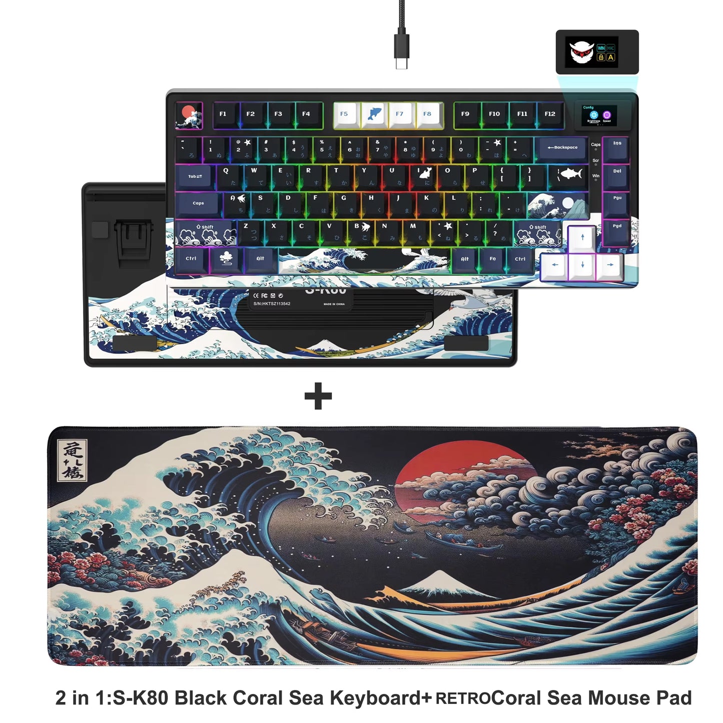 CrystalKeys S80 - Teclado Mecánico Gaming 75% con Pantalla OLED y RGB