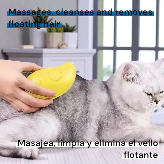 PetSpa Pro 3-in-1 Electric Grooming Brush with Steam & Massage