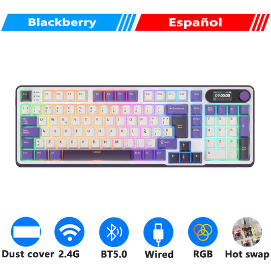 RK98 Elite - Teclado Inalámbrico Mecánico 98 Teclas con Pantalla TFT