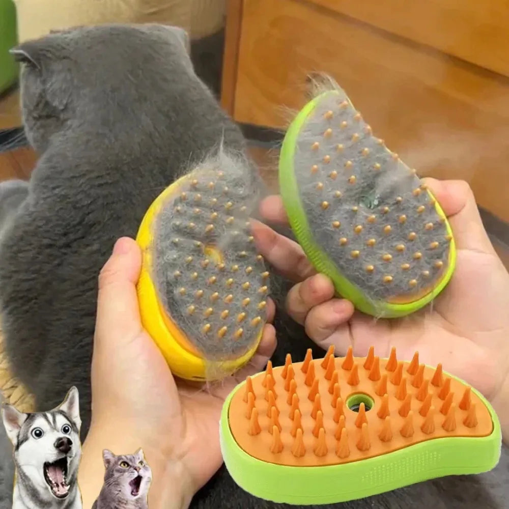 PetSpa Pro 3-in-1 Electric Grooming Brush with Steam & Massage