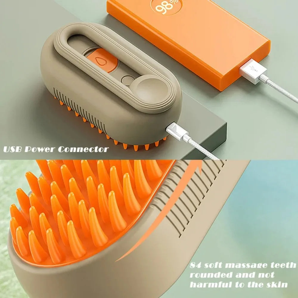 PetSpa Pro 3-in-1 Electric Grooming Brush with Steam & Massage