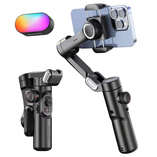 StabilPro XE: Gimbal 3 Ejes con Seguimiento Facial y Luz LED para Vlogging