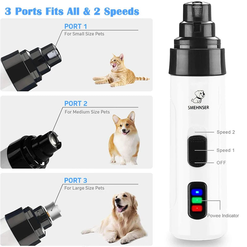 PawsPro - Cortaúñas Eléctrico Recargable para Mascotas