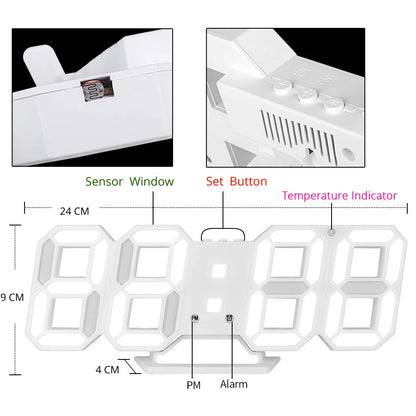 3D LED Reloj de Pared Digital