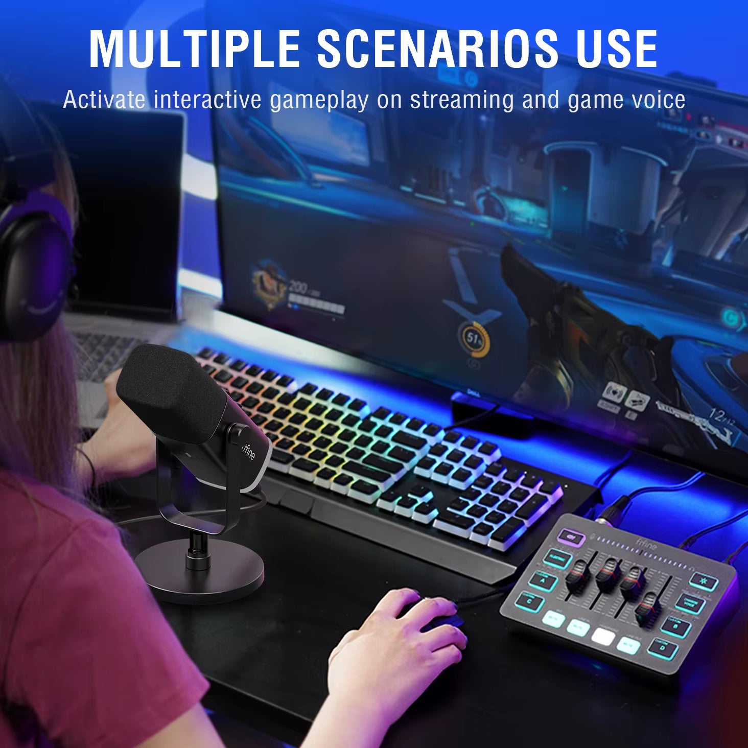 StreamPro Kit - Micrófono + Auriculares + Mezclador para Streaming Profesional