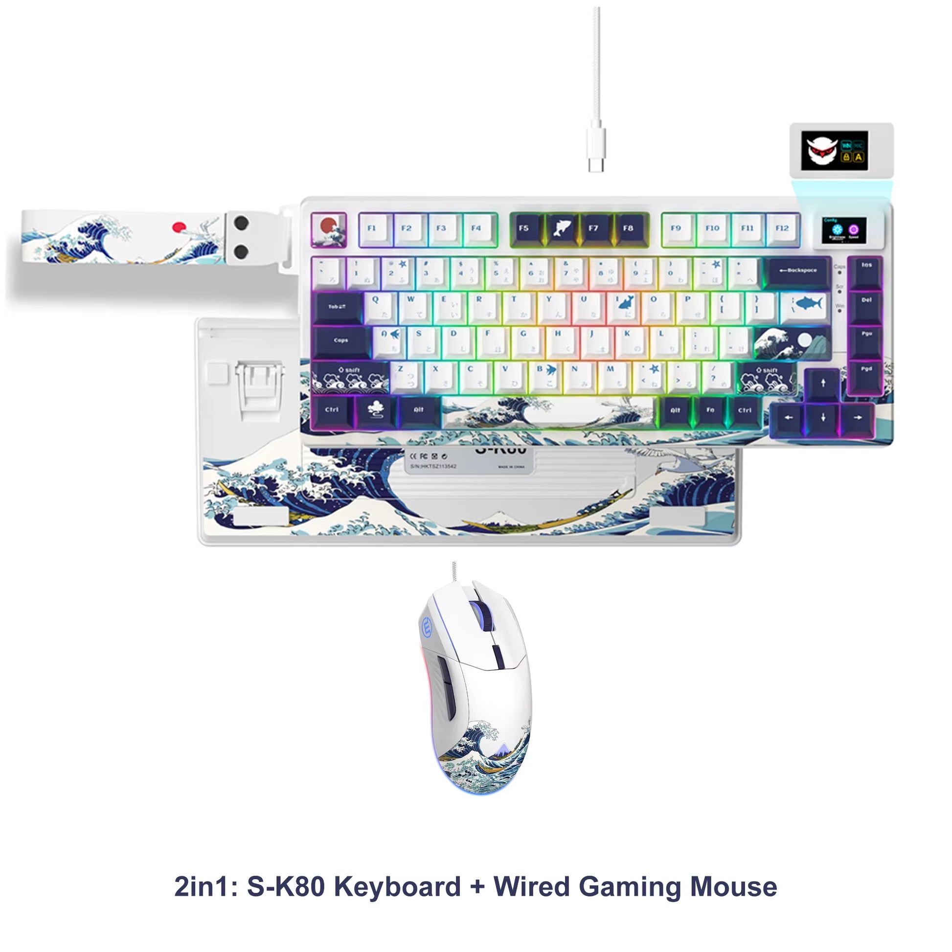 CrystalKeys S80 - Teclado Mecánico Gaming 75% con Pantalla OLED y RGB