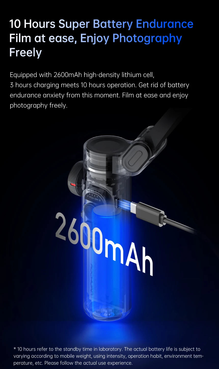 StabilPro XE: Gimbal 3 Ejes con Seguimiento Facial y Luz LED para Vlogging