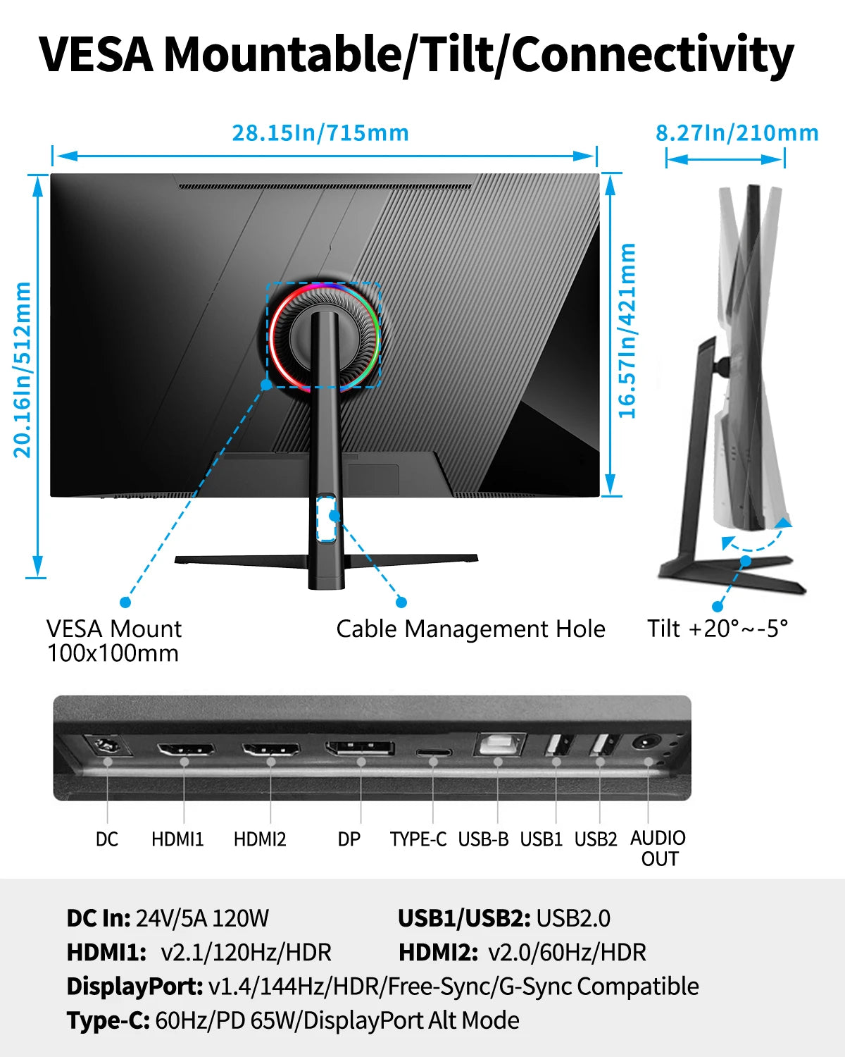 GameVision 32 - Monitor 4K/144Hz IPS 1ms con HDMI 2.1 y FreeSync