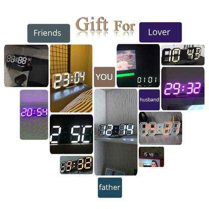 3D LED Reloj de Pared Digital