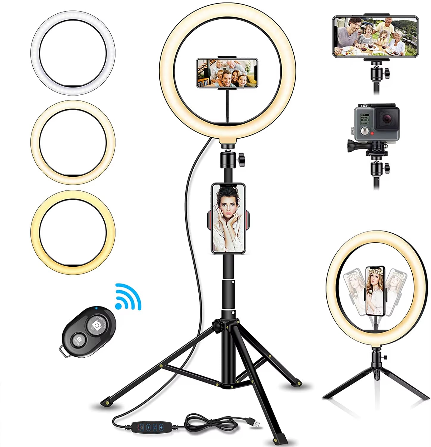 LumiRing Pro - Kit de Iluminación Profesional con Trípode para Redes Sociales