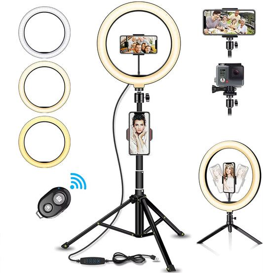 LumiRing Pro - Kit de Iluminación Profesional con Trípode para Redes Sociales
