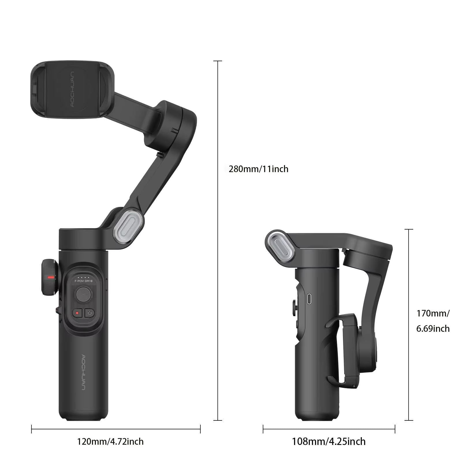 StabilPro XE: Gimbal 3 Ejes con Seguimiento Facial y Luz LED para Vlogging