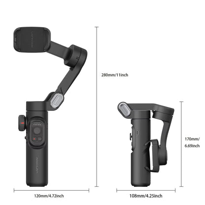 StabilPro XE: Gimbal 3 Ejes con Seguimiento Facial y Luz LED para Vlogging