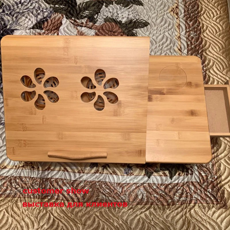 Mesa plegable de bambú para portátil Sofá