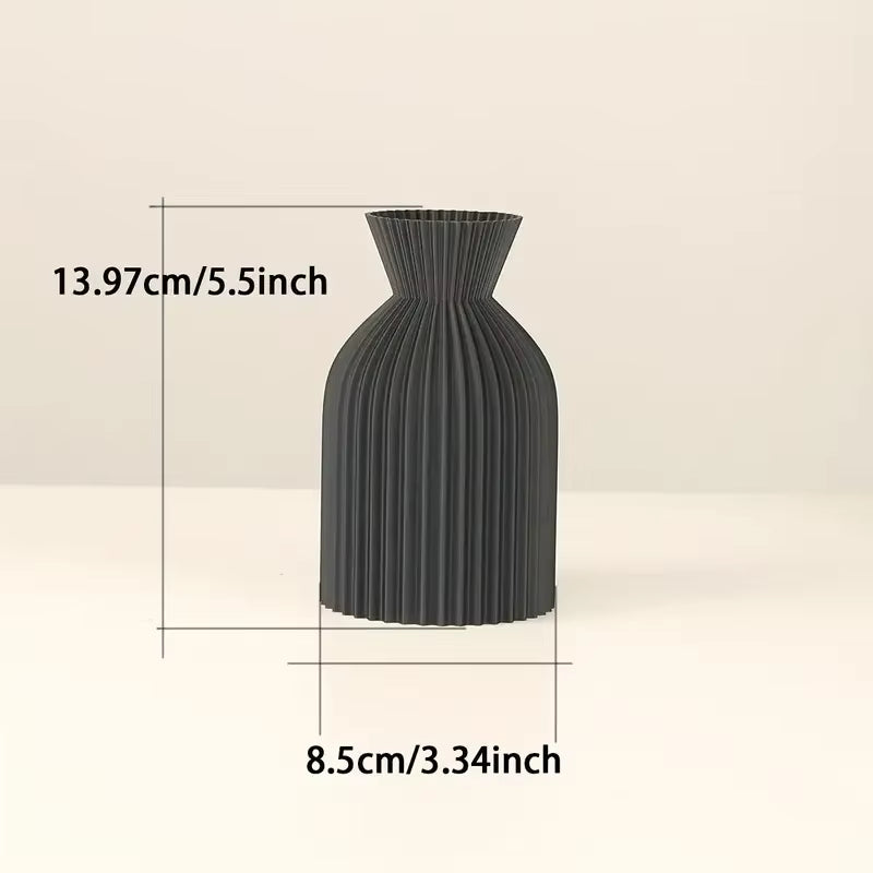 Elegante Jarrón de Plástico Negro - Centro de Mesa Decorativo Boho Chic