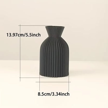 Elegante Jarrón de Plástico Negro - Centro de Mesa Decorativo Boho Chic
