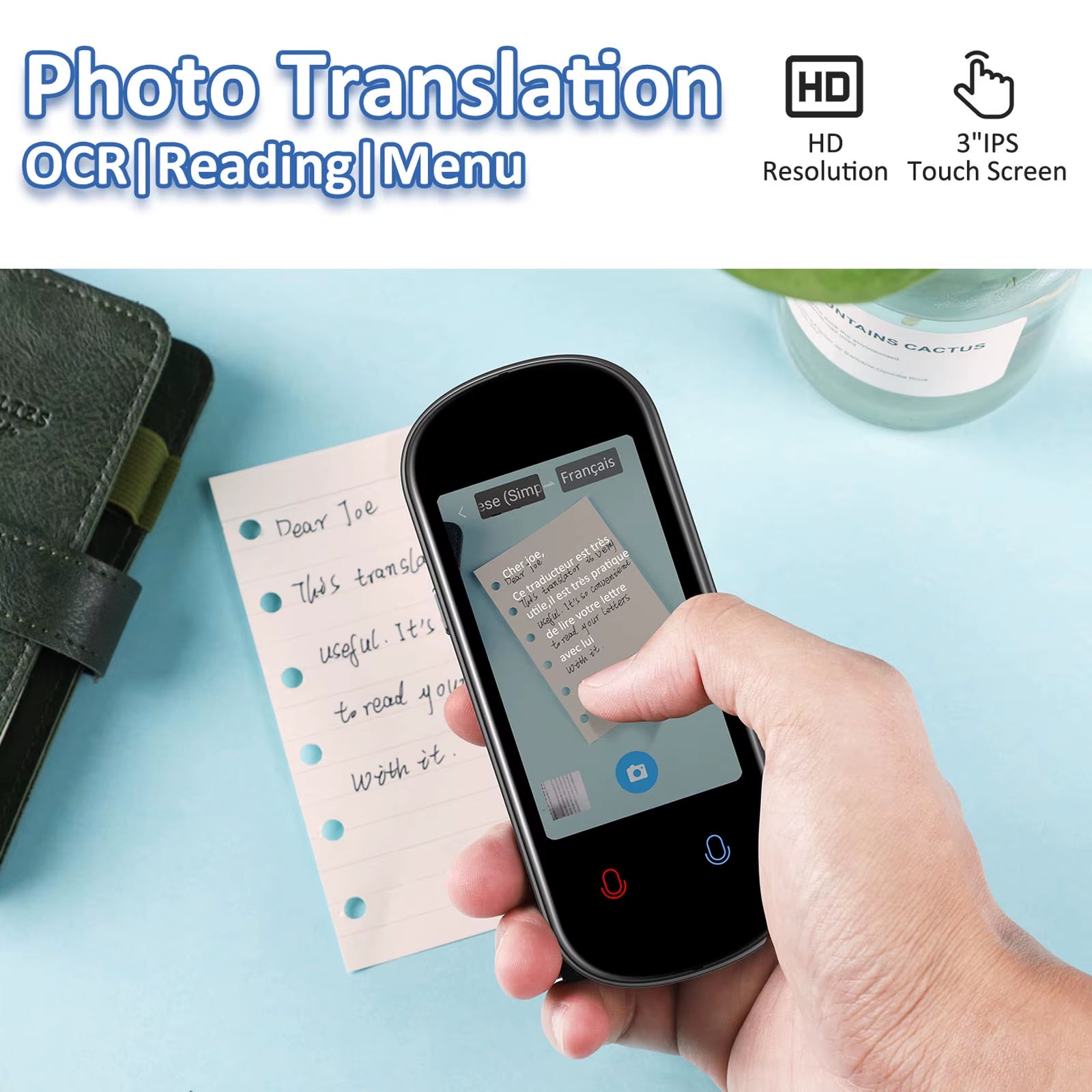 LinguaGo AI - Traductor portátil inteligente con pantalla táctil de 3,1 pulgadas