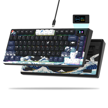 CrystalKeys S80 - Teclado Mecánico Gaming 75% con Pantalla OLED y RGB