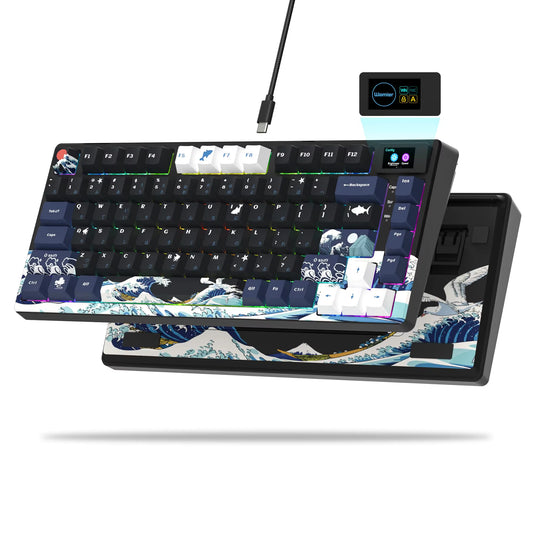 CrystalKeys S80 - Teclado Mecánico Gaming 75% con Pantalla OLED y RGB