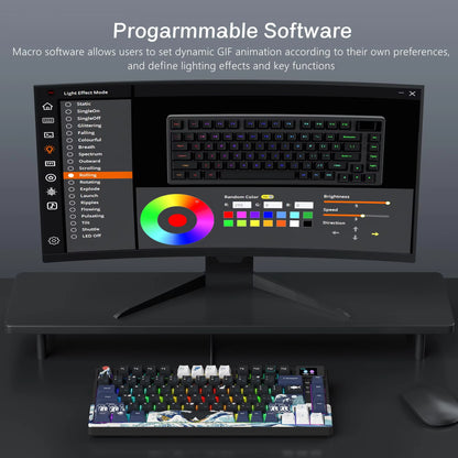 CrystalKeys S80 - Teclado Mecánico Gaming 75% con Pantalla OLED y RGB
