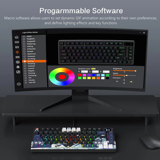 CrystalKeys S80 - Teclado Mecánico Gaming 75% con Pantalla OLED y RGB