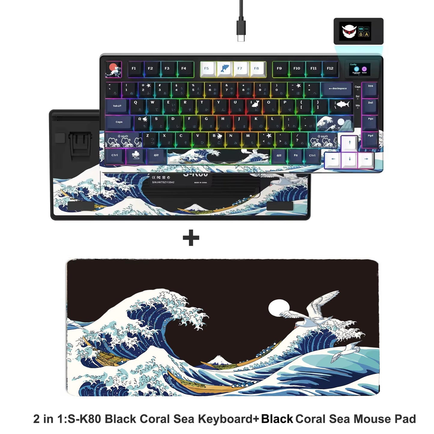 CrystalKeys S80 - Teclado Mecánico Gaming 75% con Pantalla OLED y RGB