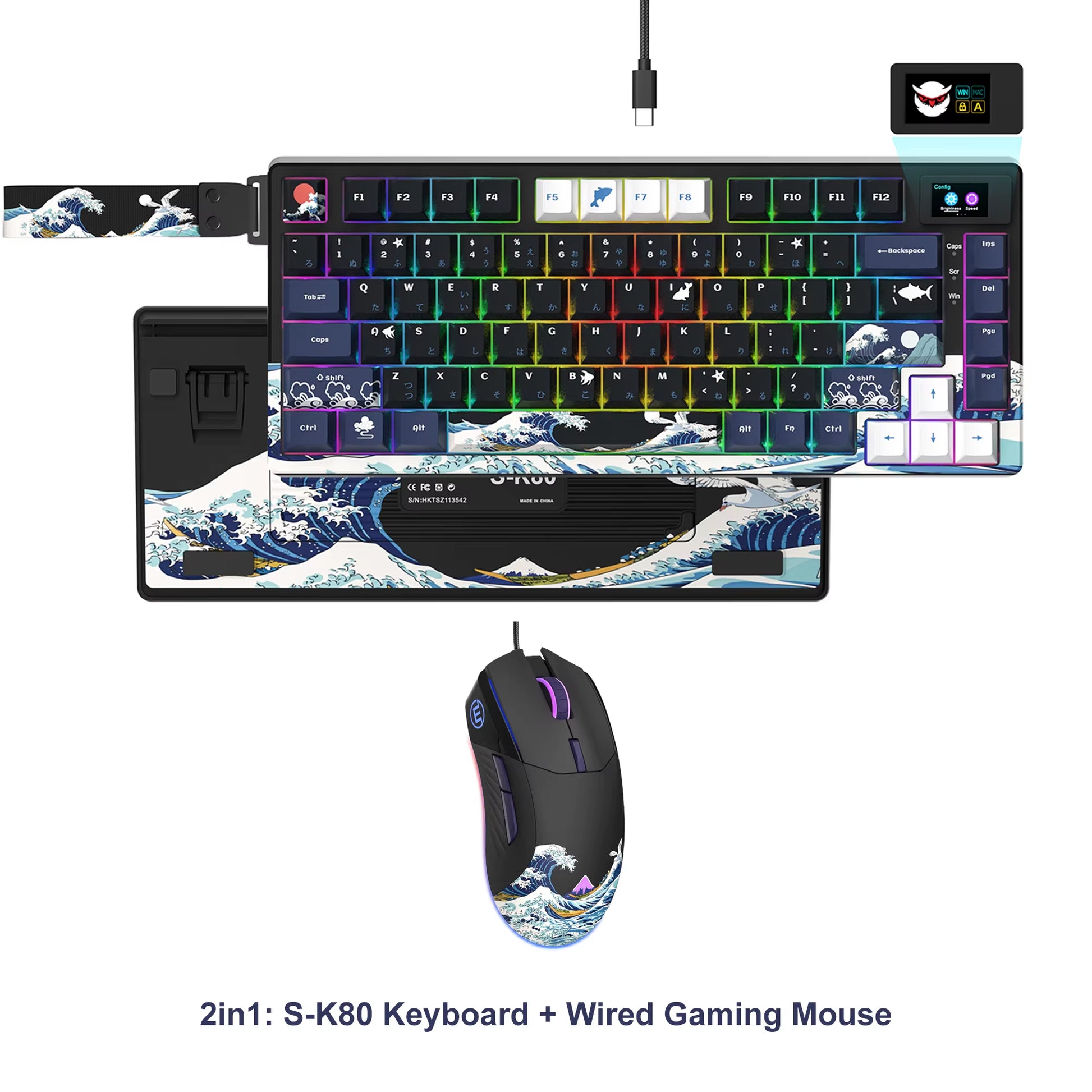 CrystalKeys S80 - Teclado Mecánico Gaming 75% con Pantalla OLED y RGB