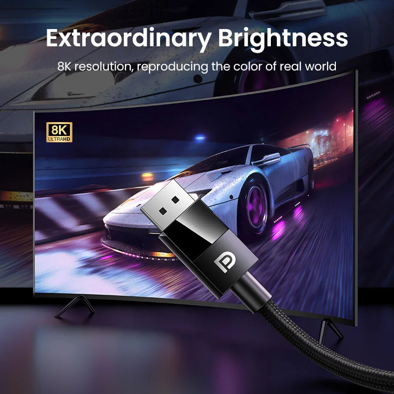 UltraDP Pro - Cable DisplayPort 1.4 para Gaming 8K/165Hz (32.4Gbps)