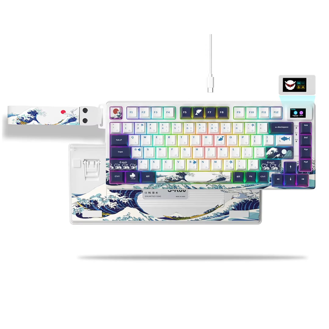 CrystalKeys S80 - Teclado Mecánico Gaming 75% con Pantalla OLED y RGB