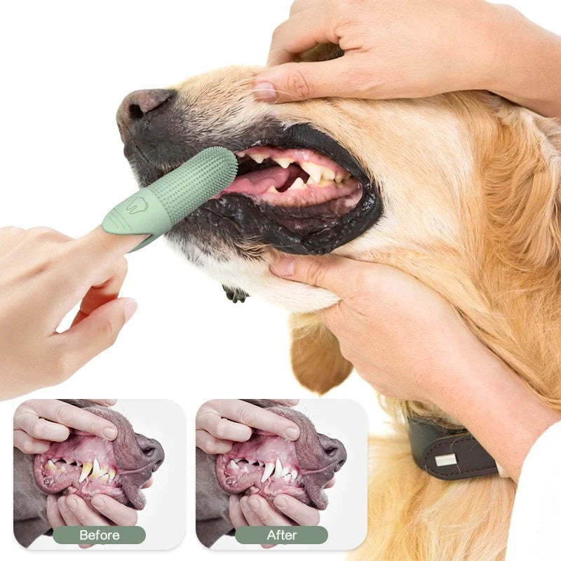 Cepillo de Dientes para Perros, Dedo Limpiador 360