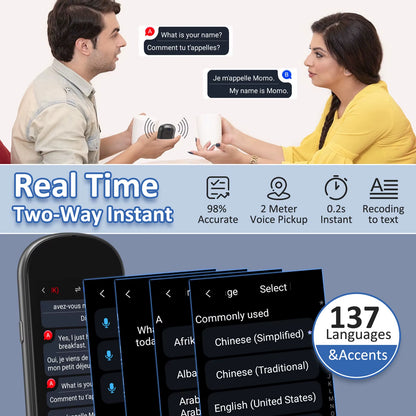 LinguaGo AI - Traductor portátil inteligente con pantalla táctil de 3,1 pulgadas