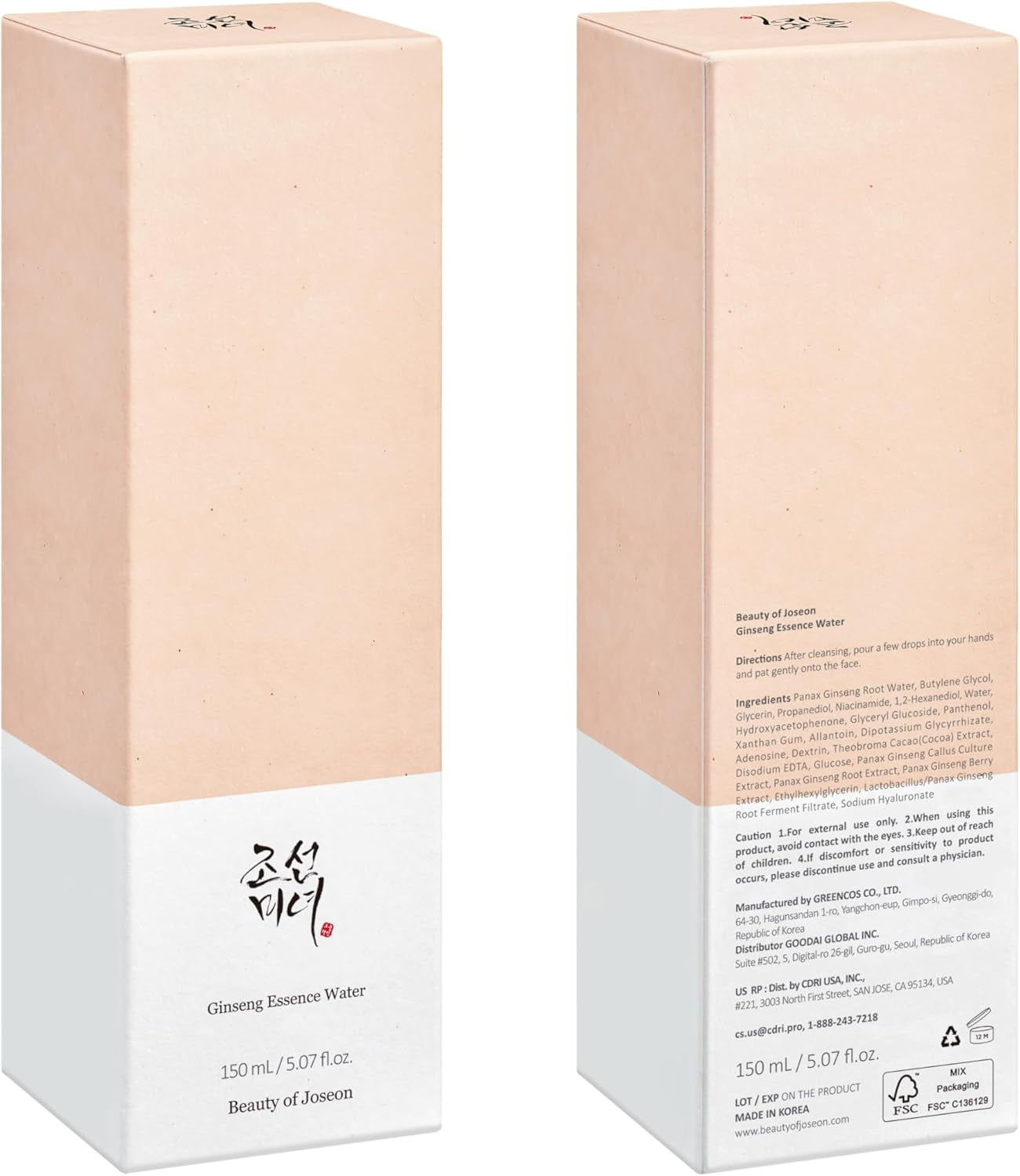 Beauty of Joseon Agua De Esencia De Ginseng, 5.1 Fl Oz, 5 Fl.Oz.