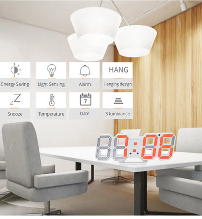 3D LED Reloj de Pared Digital