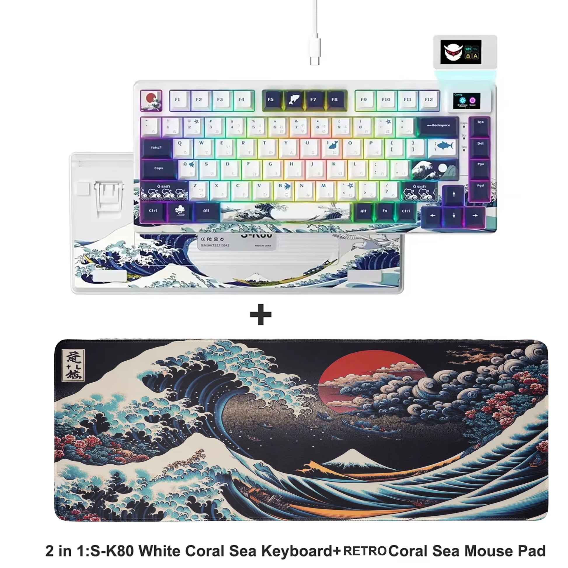 CrystalKeys S80 - Teclado Mecánico Gaming 75% con Pantalla OLED y RGB