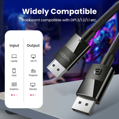 UltraDP Pro - Cable DisplayPort 1.4 para Gaming 8K/165Hz (32.4Gbps)